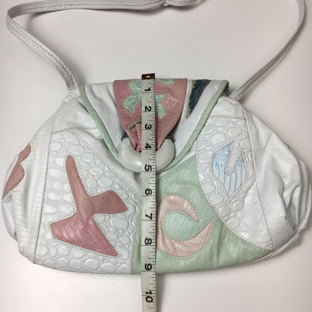 Vintage 80s Pastel Patchwork Crossbody Bag - Picture 6 of 8